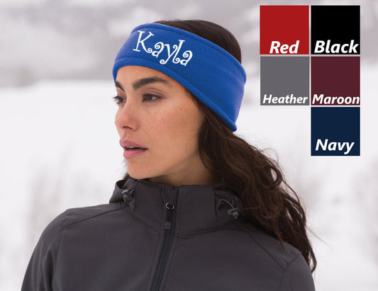 Personalized Headband Fleece Stretch, Monogrammed, Mom Gift, Sports Gift, School Gift, Winter Headband