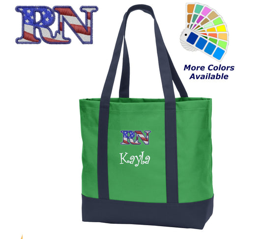 Personalized Nurse RN Tote Bag, Embroidered Name, Perfect Nurse Gift, Healthcare Worker Gift, Nurse Bag, Uniform Bag