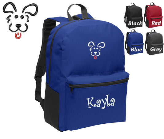 Personalized Kids Backpack Embroidered Puppy Dog Monogrammed with Name of Your Choice Perfect Kids School Gift