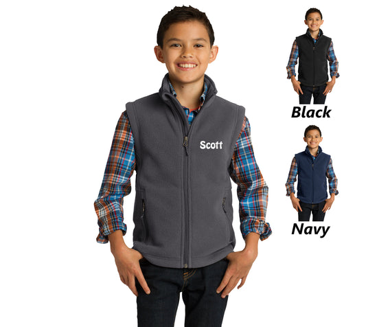Personalized Kids Vest, Fleece Zipper Vest, Embroidered Name, Kids Gift, Monogrammed Vest, Childrens Winter Vest, Polyester