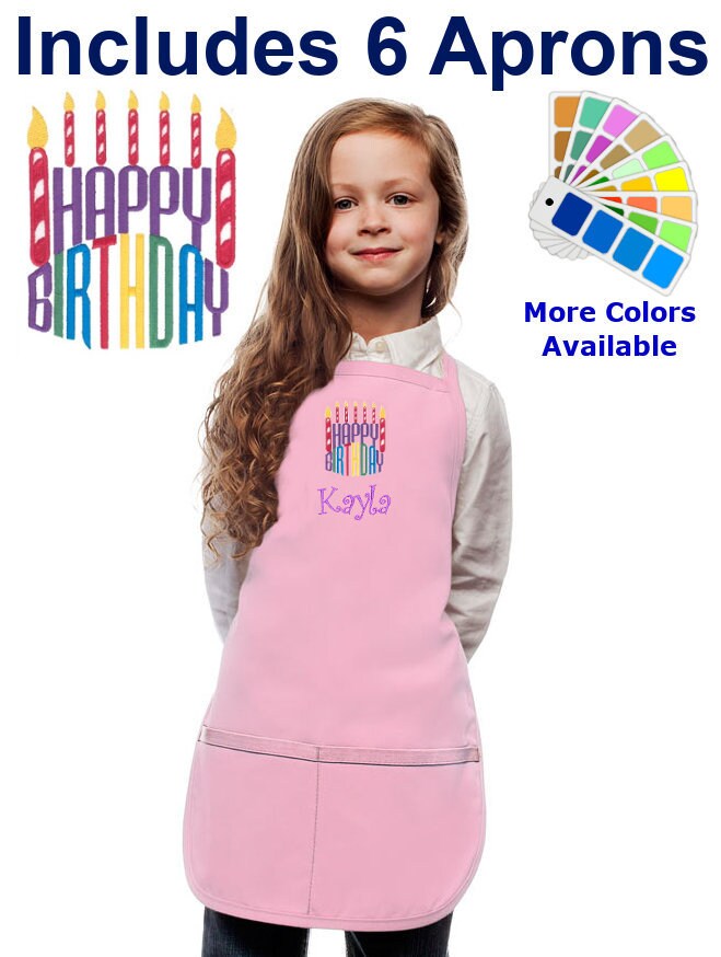 Personalized Kids Birthday Aprons Bulk for your Little Chefs Cooking Party, Cooking Kitchen Gift, School Gift, Art Gift, Monogrammed