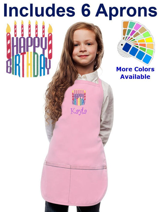 Personalized Kids Birthday Aprons Bulk for your Little Chefs Cooking Party, Cooking Kitchen Gift, School Gift, Art Gift, Monogrammed