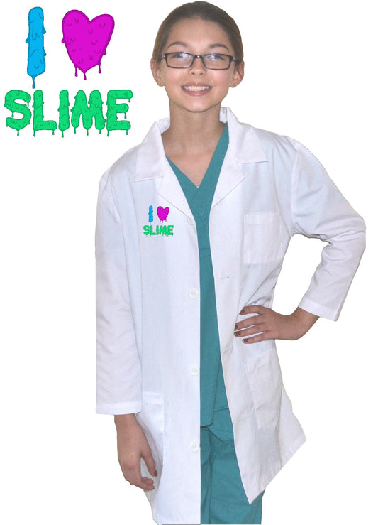 Kids Slime Lab Coat with Embroidery Design