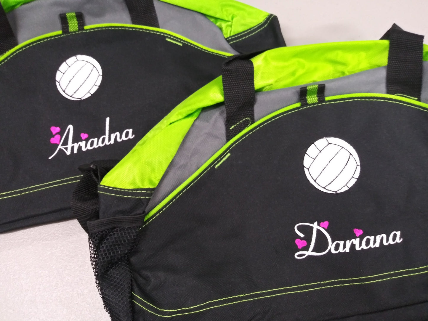 Personalized Kids Volleyball Duffel Bag Gym Bag School PE Contrast Piping and Stitching Embroidered with Name or Text of Your Choice