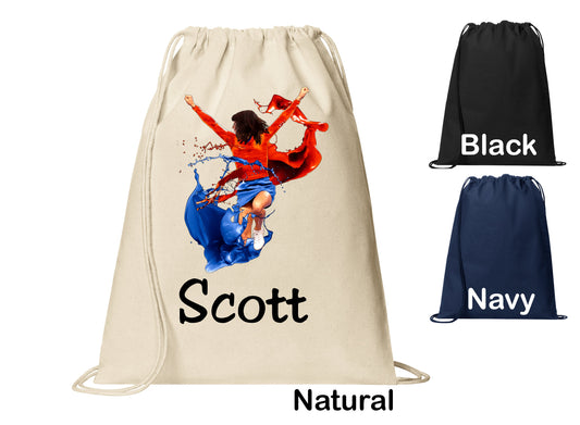 Personalized Cheerleader Cheer Cinch Pack, Drawstring Gym School PE Pool Backpack, Printed Monogrammed Custom Name, Perfect Gift