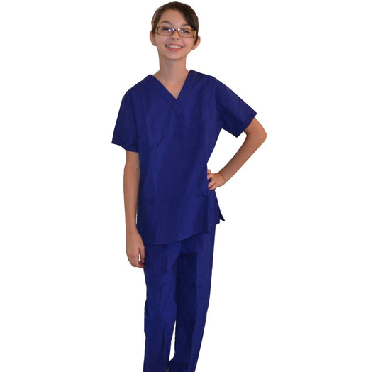Royal Blue Kids Scrubs for little Doctors and Nurses, Halloween Doctor Costume, Veterinarian, Scientist, Dentist, Personalized Monogram
