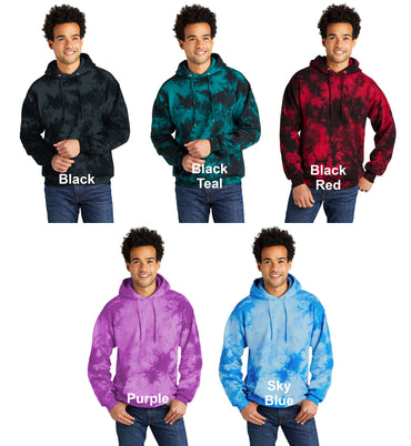 Tie Dye Sweatshirt Hoodie with Skeleton Middle Finger Design, Crystal Pattern, Cotton Polyester Fleece, Dad Gift, Mom Gift, Unisex Women