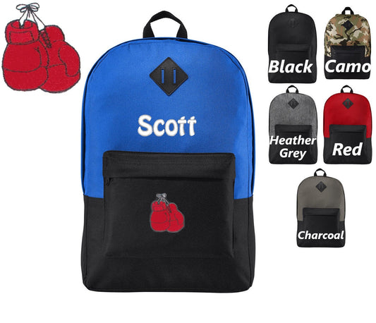Personalized Kids Boxing Backpack, Embroidered Monogrammed Custom Name, Kids School Gift, Kids Gift, Custom Backpack, Retro Backpack