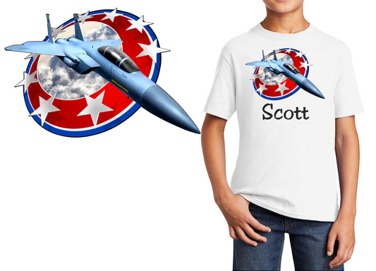 Personalized Kids T-Shirt F15 Fighter Jet Plane Design, T-Shirt, Military, Cotton, Low Price Inexpensive Tee Shirt, Kids Gift, Student Gift