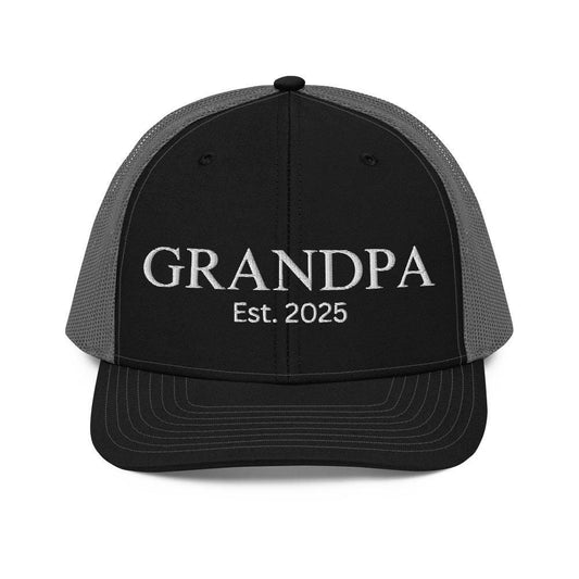 Personalized Grandpa Trucker Cap Hat, Embroidered Richardson 112 Snapback, New Grandfather Gift, Granddad Gift, Papa Hat, Fathers Day Gift