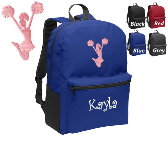 Personalized Kids Backpack Embroidered Cheerleader Jumping, Cheer Backpack, Monogrammed Name, Perfect Kids School Sports Gift