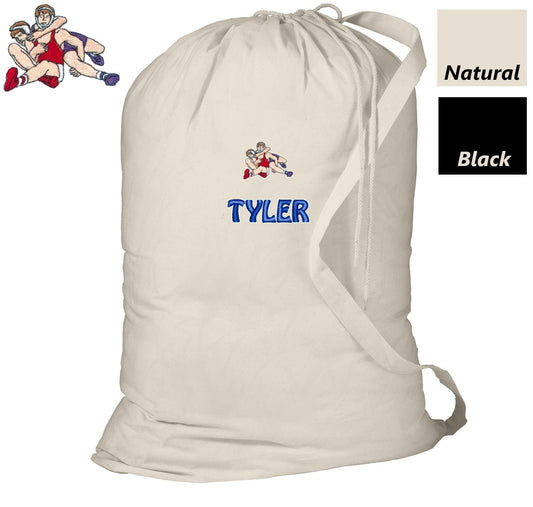 Personalized Wrestling Laundry Bag, Summer Camp Bag, College Dorm Laundry Bag, School Laundry Bag, Embroidered Monogrammed with Name