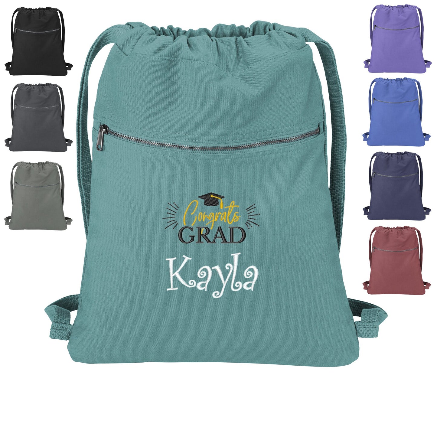 Personalized Nurse Graduation Cinch Pack Gift, Embroidered Congrats Grad Design, Drawstring School, Pool Backpack, Monogrammed Custom Name