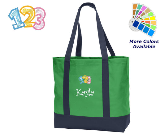 Personalized Teacher Tote Bag, Embroidered Name, Perfect Teacher Gift, School Gift, Classroom Tote Bag