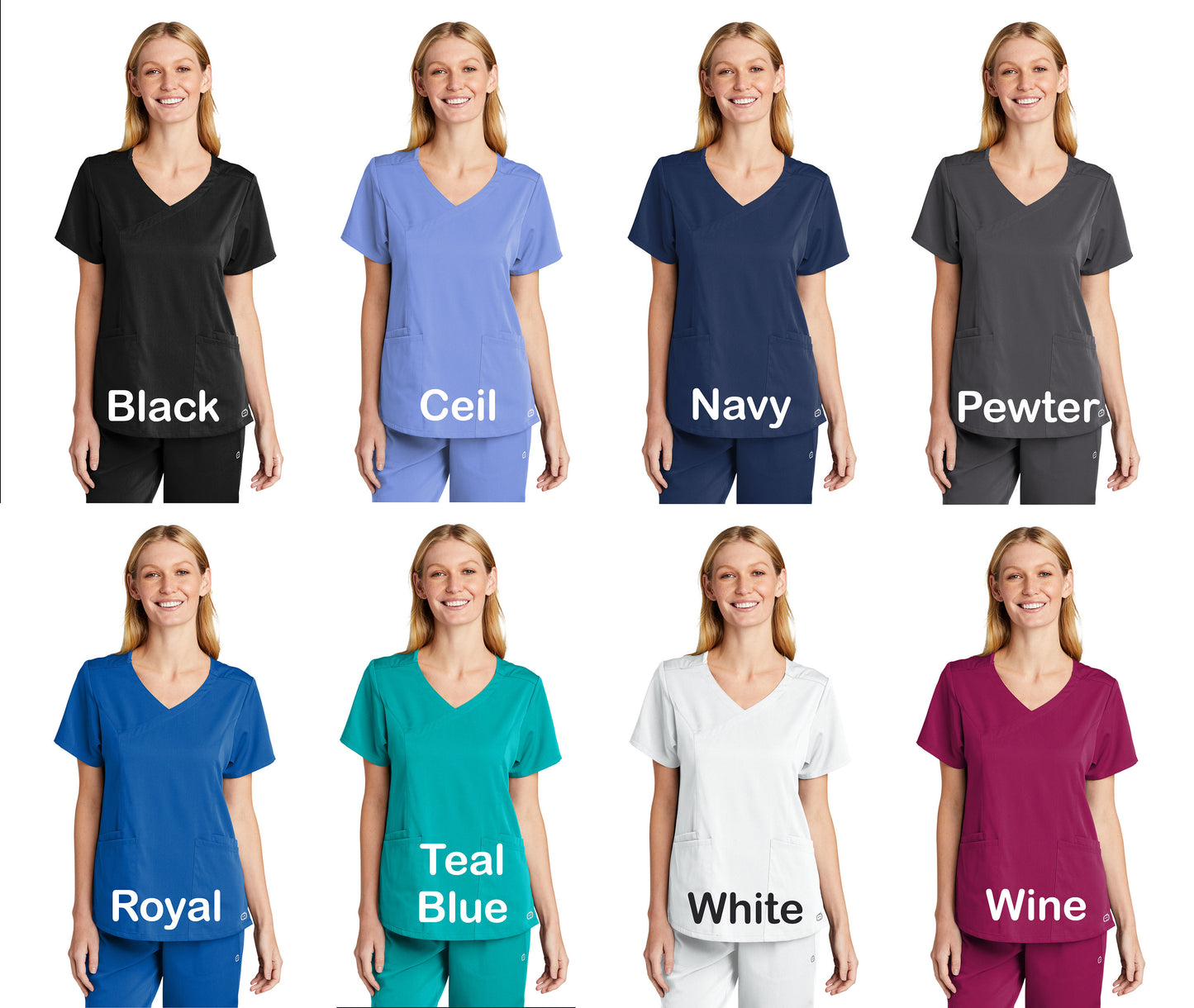 Personalized Womens Jogger Scrubs Set with Custom Embroidered Name, Doctor, Nurse, Veterinarian, Hospital Shirt, Medical Apparel