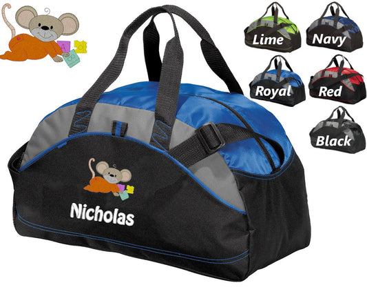 Personalized Diaper Bag for Dad, Athletic Diaper Bag, Embroidered Mouse, Bag, Infant Bag, Monogrammed Name, Shower Gift