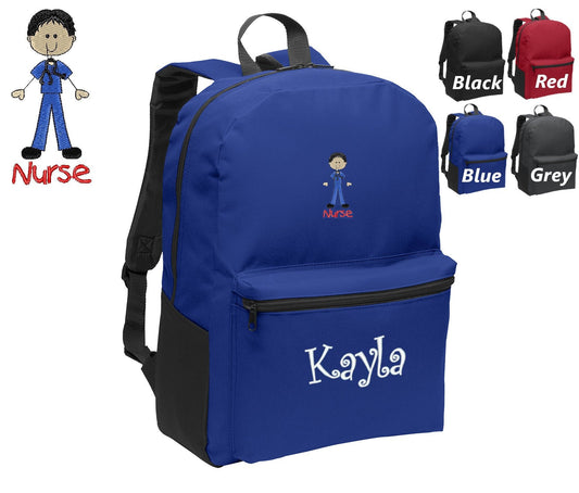 Personalized Kids Backpack Embroidered Nurse Monogrammed with Name of Your Choice Perfect Kids School Gift