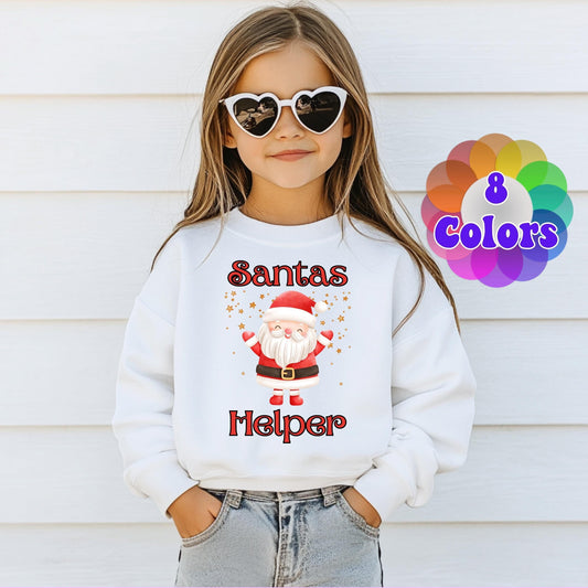 Kids Christmas Santas Helper Sweatshirt, Santa Xmas Sweater, Christmas Season Gifts, Christmas Gift, Xmas Sweatshirt, Christmas Kids Gift