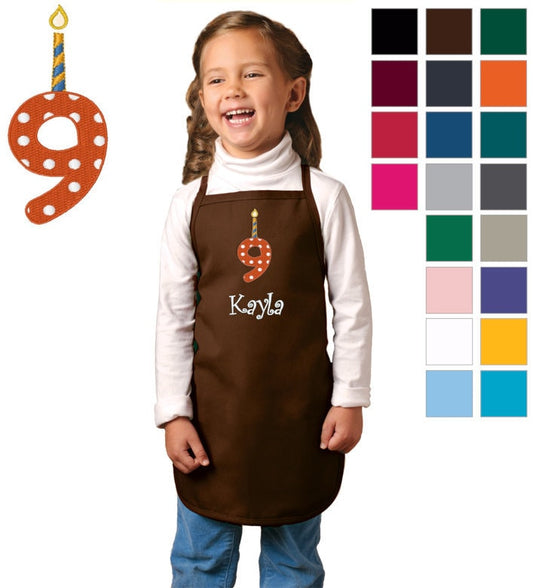 Personalized Kids Ninth Birthday Apron, Cooking Kitchen Gift, School Student Gift, Cooking Party, Art Party, Low Price Apron