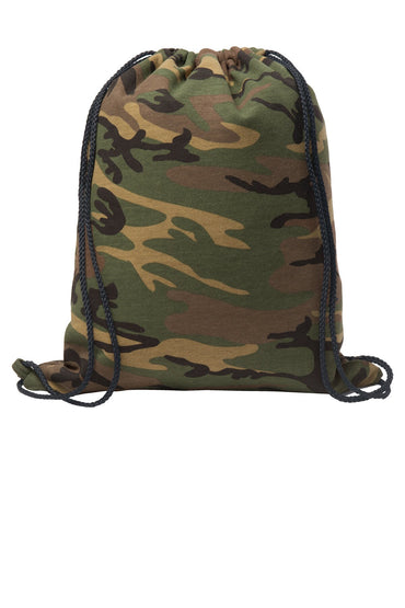 Personalized Camouflage Cinch Pack, Sweatshirt Fleece, Drawstring Gym School PE Backpack, Embroidered Monogrammed Custom Name, School Gift