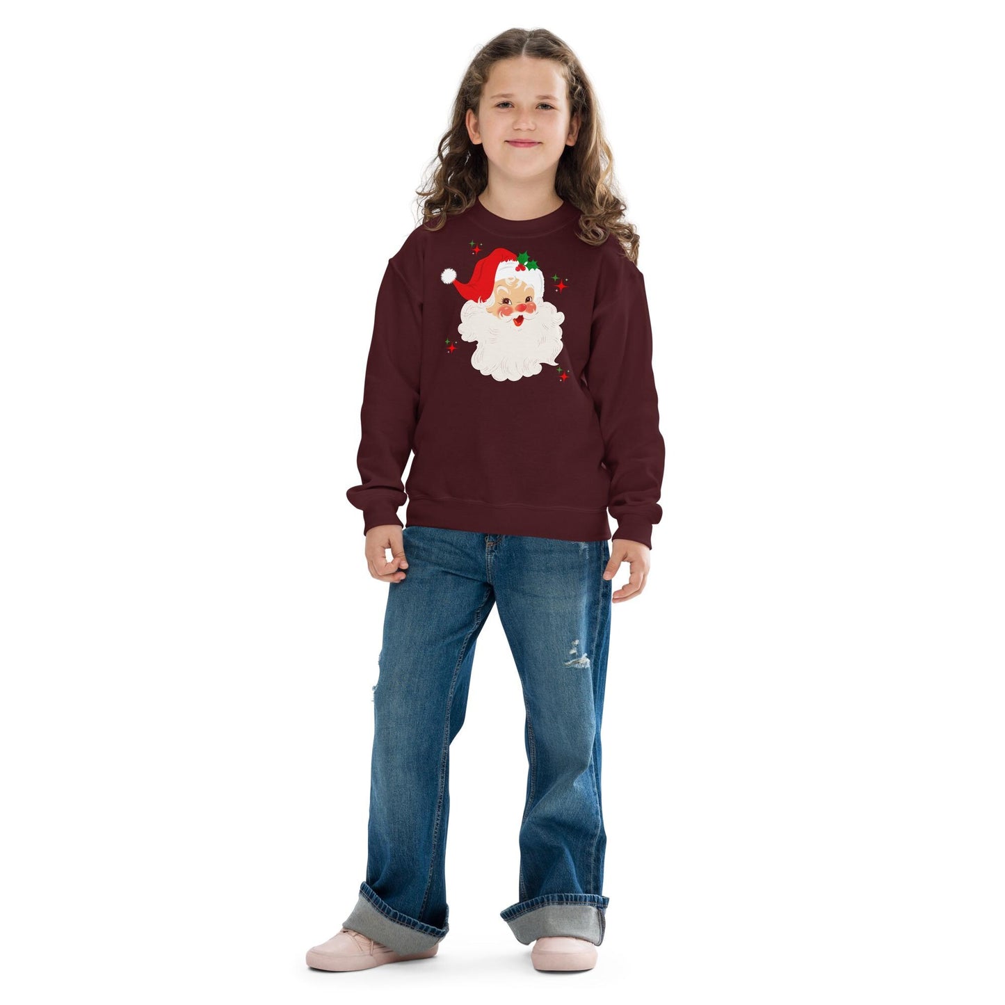 Kids Retro Santa Christmas Sweatshirt, Santa Sweater, Christmas Season Gifts, Christmas Gift Kids, Xmas Sweatshirt, Christmas Kids Gift