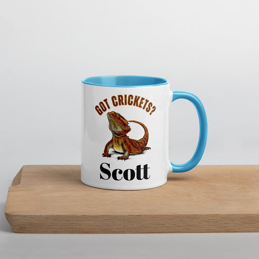 Custom Bearded Dragon Coffee Mug, Got Crickets Ceramic Cup, 11 Ounce Mug, Reptile Gift, Dad Gift