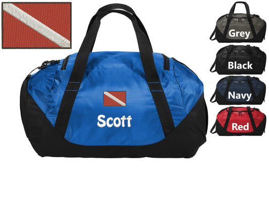 Personalized Sports Team Diving Duffel Bag, Gym Bag, Weekend Bag, Groomsmen Gift, School PE, Husband Gift, Embroidered with Name
