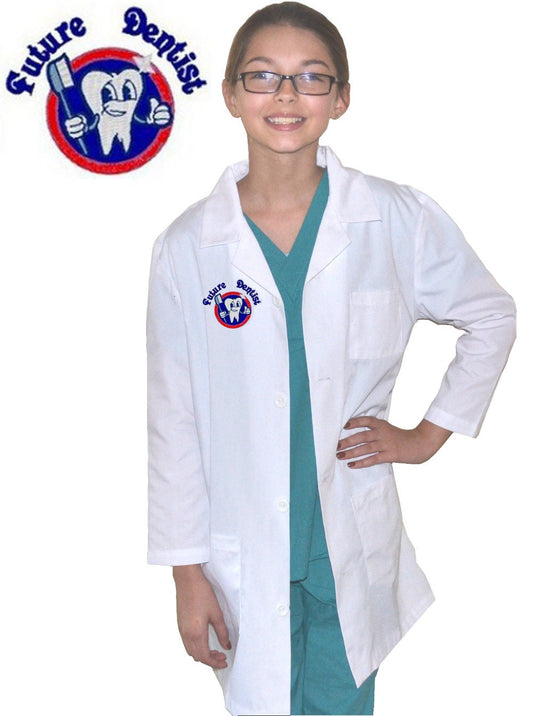 Kids Doctor Lab Coat with Future Dentist Embroidery Design