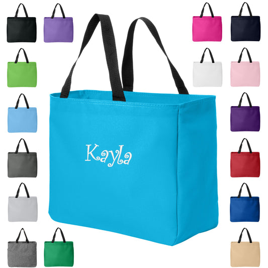 Personalized Tote Bag, Custom Tote Bag, Bridesmaid Gift, Bachelorette Party Gift, Teacher, Embroidered Name, Low Price Grocery