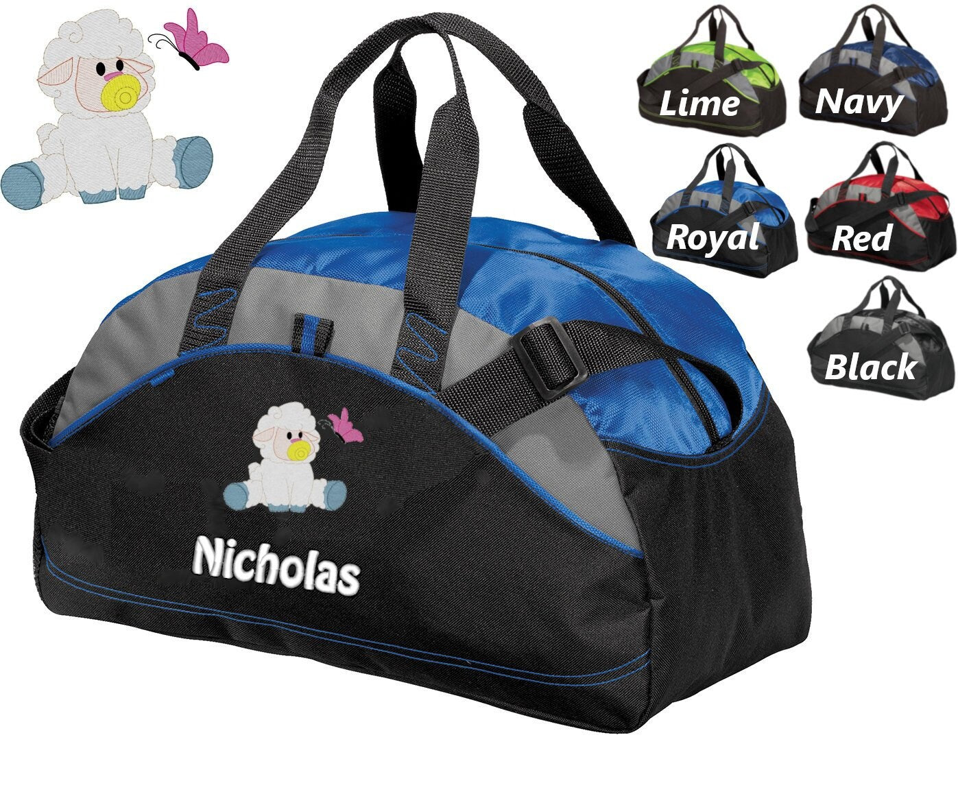 Personalized Diaper Bag for Dad, Athletic Diaper Bag, Embroidered Lamb, Bag, Infant Bag, Monogrammed Name, Shower Gift