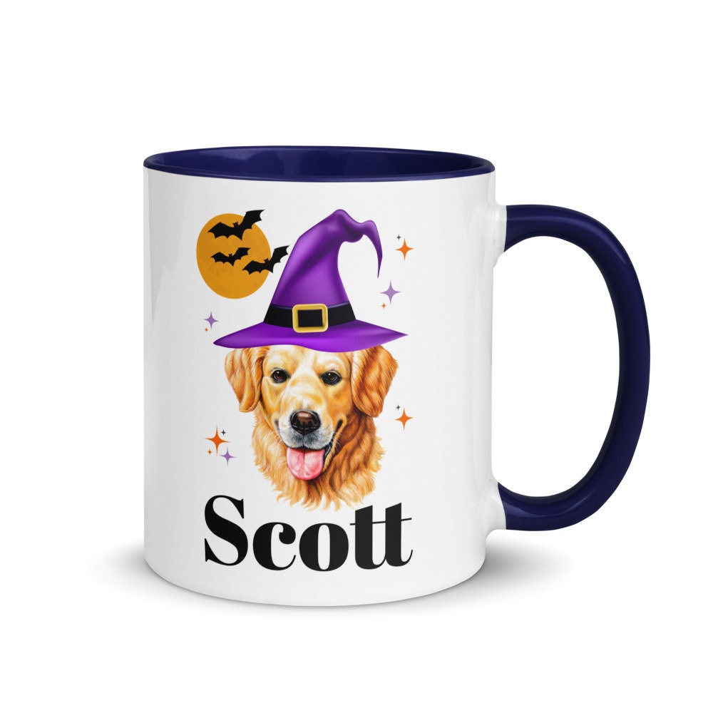 Golden Retriever Halloween Mug, Personalized Coffee Mug, Cute Dog Mug, Cute Golden Retriever Mug, Golden Retriever Gift, Golden Mom, Golden