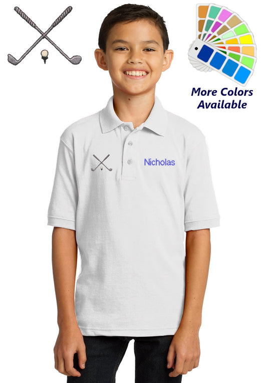 Personalized Kids Polo Shirt Embroidered Golf Monogrammed with a Name or Text of Your Choice