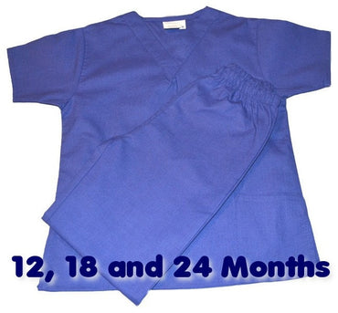 Personalized Royal Blue Toddler Kids Scrubs for little Doctors and Nurses with Name, Doctor Nurse Halloween Costume