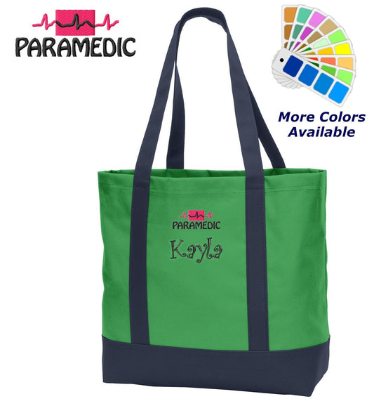 Personalized Paramedic Tote Bag Embroidered with Name of Your Choice Perfect Firefighter Paramedic Gift