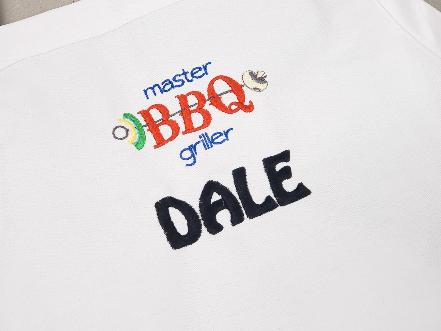 Personalized Bar B Que Apron Embroidered Master BBQ Griller BBQ Design Dad Gift