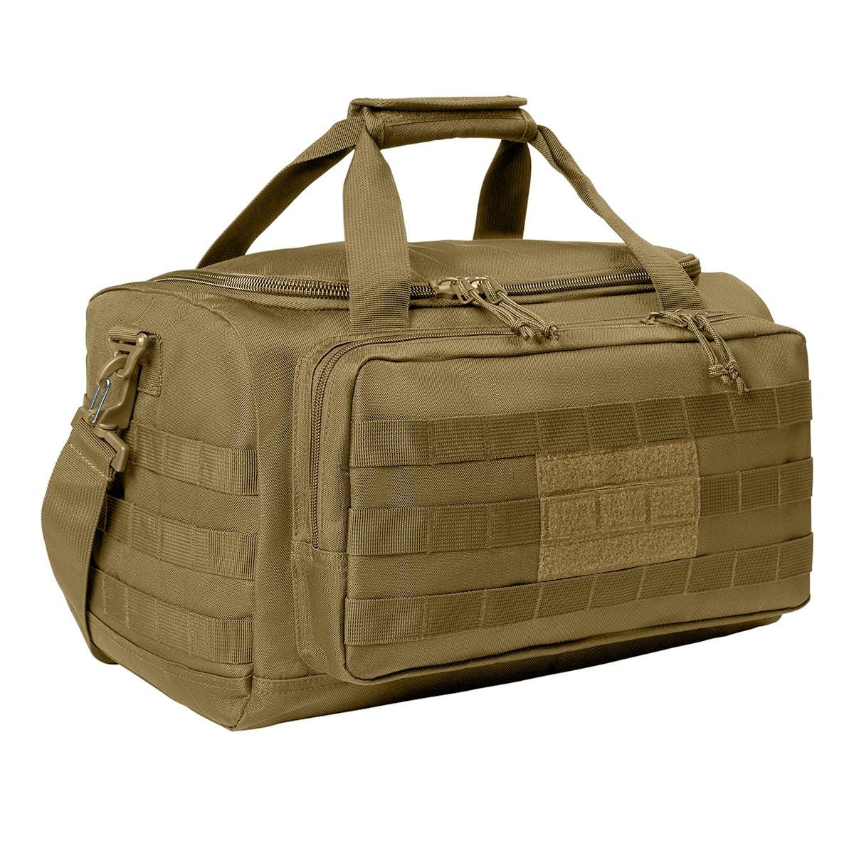 Personalized Tactical Duffel Bag, Range Bag, Loop Panel for Badges Patches, Military, Daisy Chain, Embroidered Monogrammed Custom Name