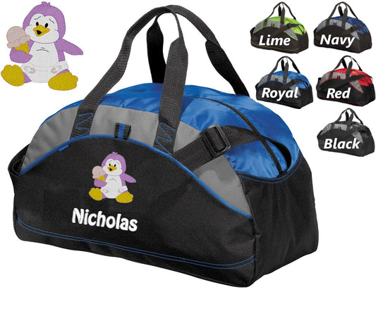 Personalized Diaper Bag for Dad, Athletic Diaper Bag, Embroidered Penguin, Bag, Infant Bag, Monogrammed Name, Shower Gift