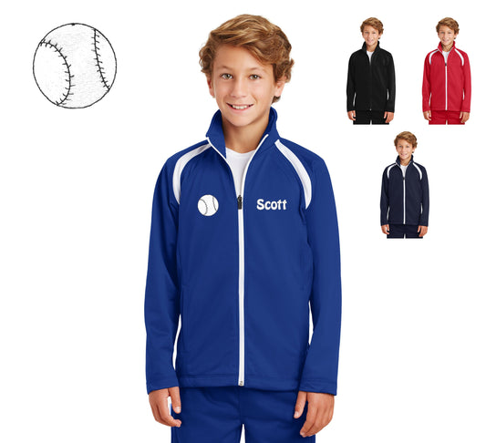 Personalized Kids Baseball Jacket, Kids Sports Jacket, Kids Team Jacket, Polyester Zipper Jacket, Embroidered Name, Kids Gift, Monogrammed