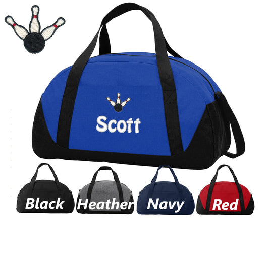 Personalized Kids Bowling Duffel Bag, Duffle Gym Bag, School PE Bag, Canvas, Embroidered Name, Sports Duffel, School Gift, Student Gift