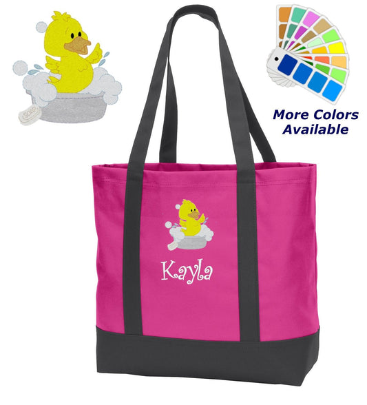 Personalized Diaper Bag, Embroidered Duck Duckling, Bag, Infant Bag, Name of Your Choice, Shower Gift