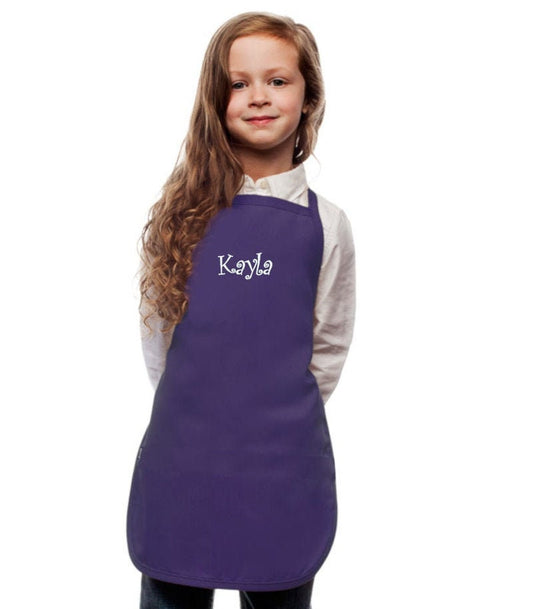 Personalized Purple Kids Apron, Cooking Kitchen Gift, School Gift, Student Gift, Cooking Party, Art Party, Low Price Apron