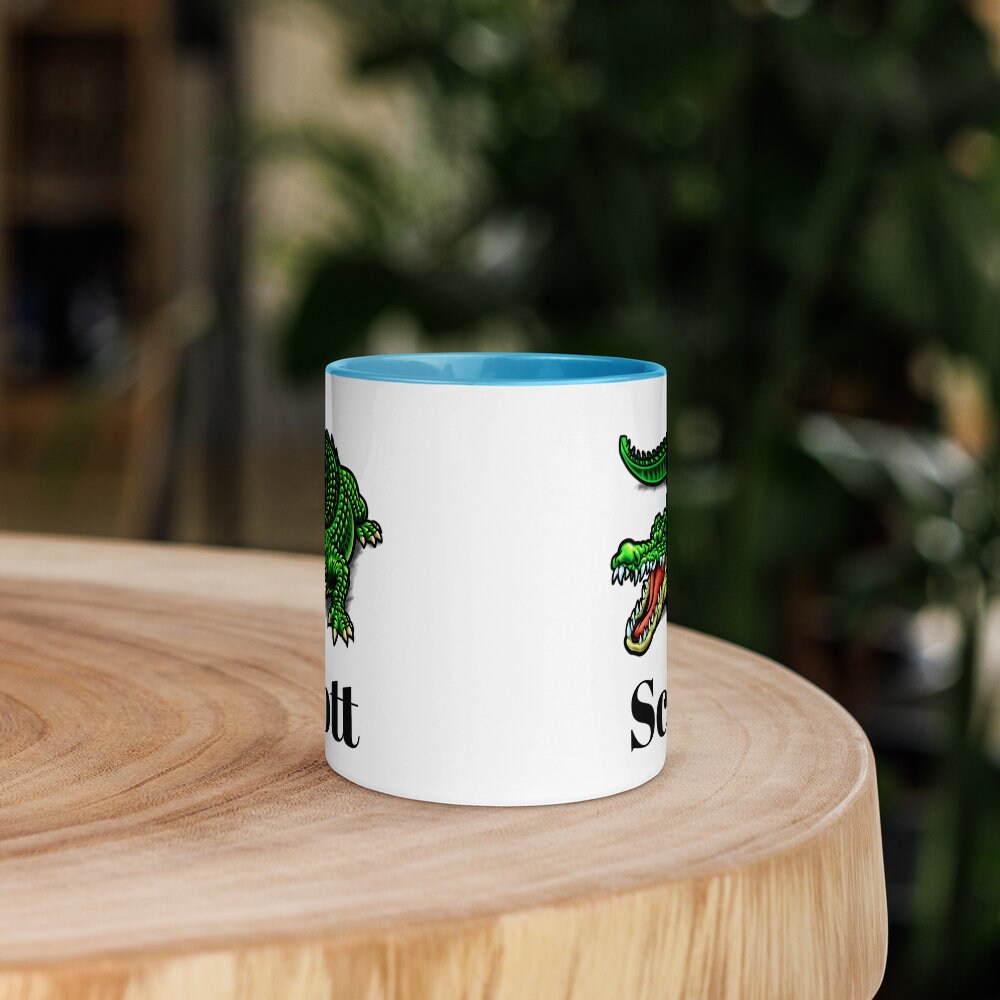 Custom Alligator Coffee Mug, Ceramic Cup, 11 Ounce Mug, Reptile Gift, Dad Gift