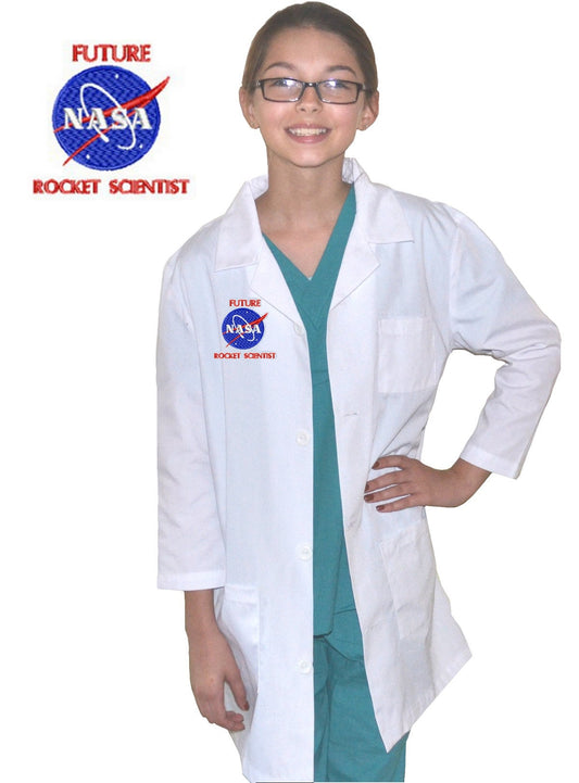 Kids Rocket Scientist Lab Coat with NASA Embroidery Design
