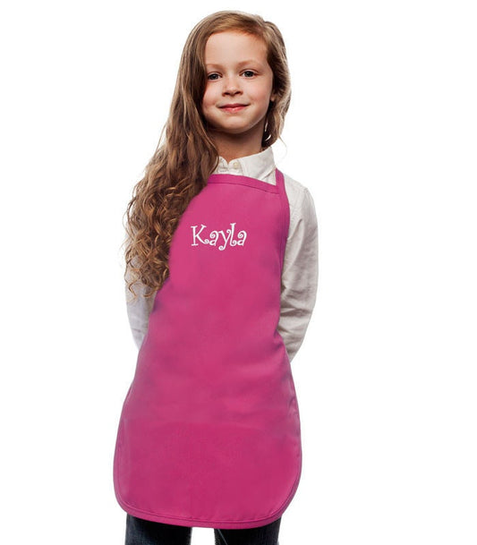 Personalized Hot Pink Kids Apron, Cooking Kitchen Gift, School Gift, Student Gift, Cooking Party, Art Party, Low Price Apron