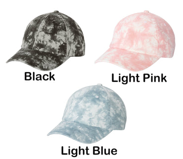 Embroidered Tie Dye Cap Monogrammed Hat, Personalized, Men Women, Low Profile, Unstructured, 100 Percent Cotton, Sun Shade Baseball Hat, Summer Pool Hat