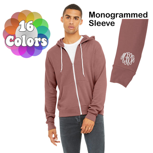 Monogrammed Sponge Fleece Hoodie, Zipper Sweatshirt Embroidered Initials, Warm Custom Hoodie, Girlfriend Gift, Trendy Sweatshirt, Fall Gift