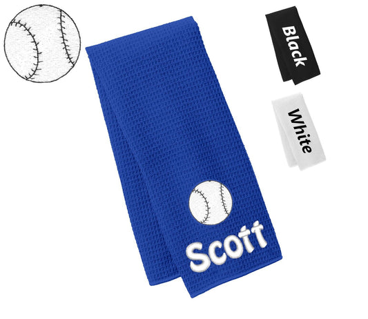 Personalized Baseball Towel, Softball Towel, Workout Gym Towel, Fitness Towel, Microfiber, Embroidered Name, Monogrammed Sports Gift