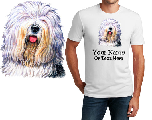Personalized T-Shirt Old English Sheepdog Dog Design, Sports Shirt, Printed Shirt, Custom Name, Dad Gift, Mom Gift, Unisex, Womens Tee