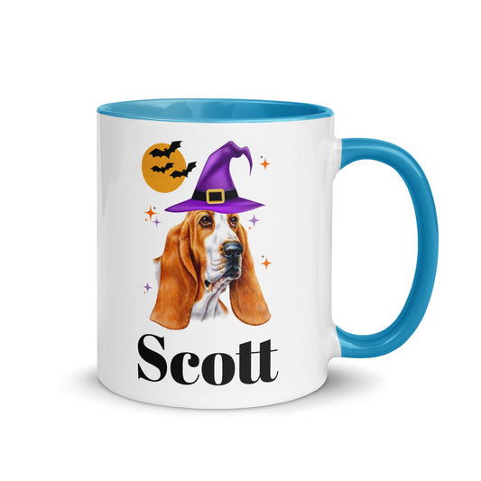 Basset Hound Halloween Mug, Custom Coffee Cup for Basset Hound Mom, Gift for Basset Hound Dad, Basset Hound Gift