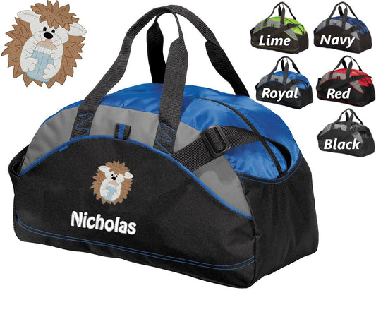 Personalized Diaper Bag for Dad, Athletic Diaper Bag, Embroidered Hedgehog, Bag, Infant Bag, Monogrammed Name, Shower Gift